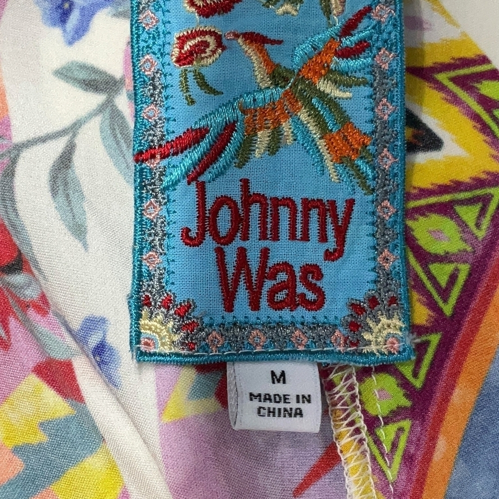 Johnny Was Multicolor Printed Cropped Wide-Leg Pants - Picture 2 of 9